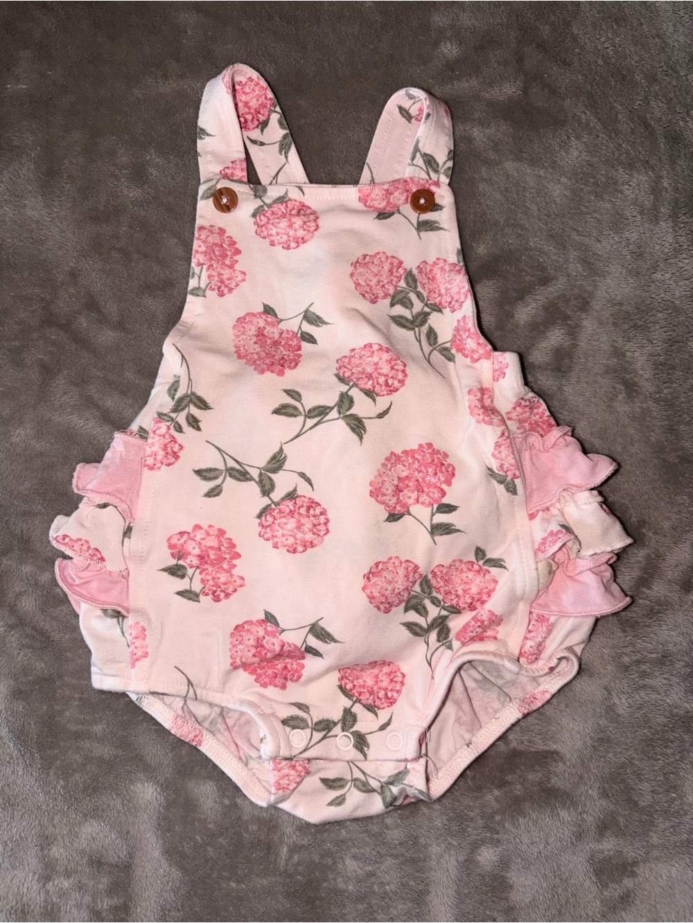 Milkberry hydrangea bubble romper 6-9M